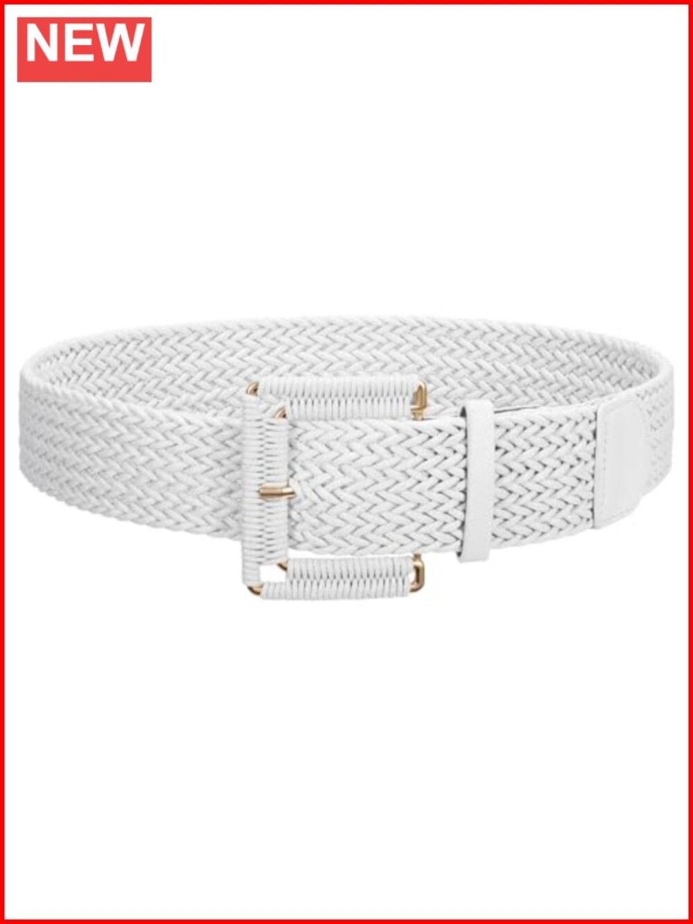 Women Wide Woven Belt Braided Boho Square Buckle Woven Wax Rope